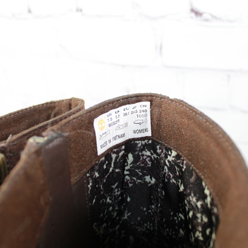 TIMBERLAND Side Zip Knee High Block Heel Boots 7.5 - Picture 7 of 9